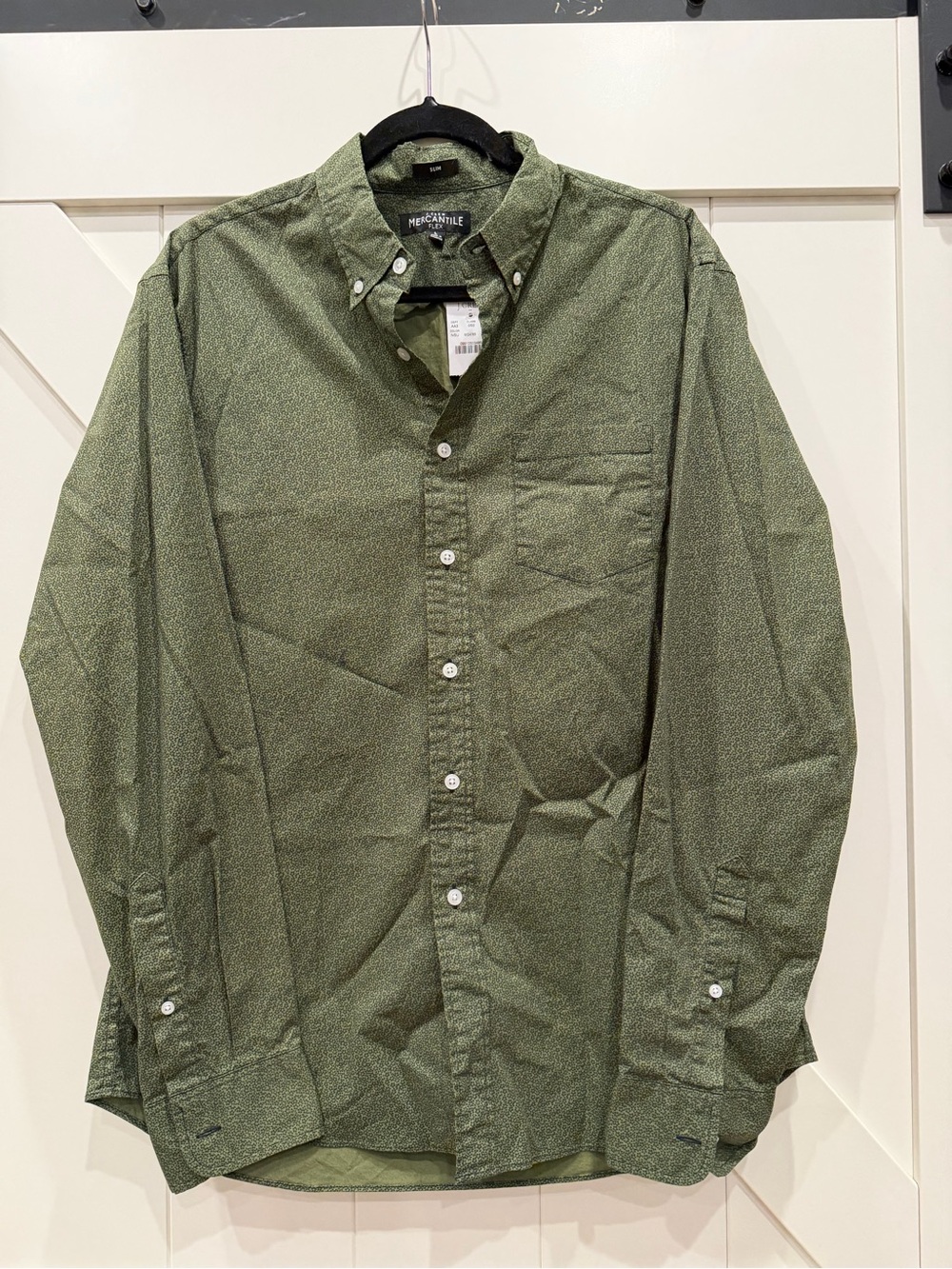J. Crew Mercantile Slim Olive Green Printed Shirt Jacket